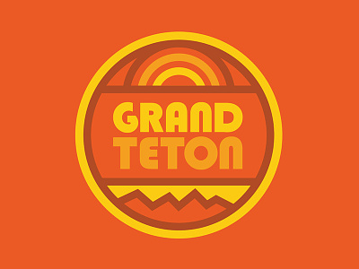 Grand Teton National Park apparel badge camper van design grand teton grand tetons hiking jackson wyoming logo national parks nature outdoors retro thick lines vacation wyoming