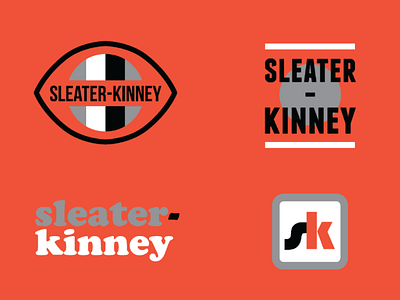 Sleater-Kinney apparel design badge design band logo flat design merch minimal red thick lines