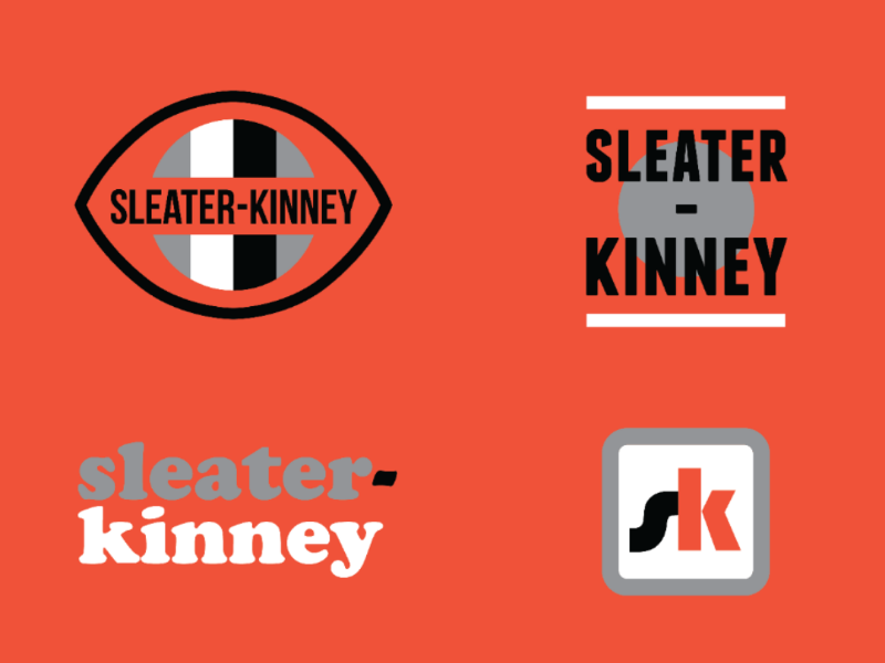 Sleater-Kinney badge design thick lines red minimal flat design apparel design merch band logo