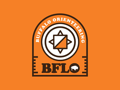 Buffalo Orienteering badges buffalo buffalo ny compass fitness hiking orange orienteering outdoors logo retro sports sports logo thick lines trail running upstate western ny
