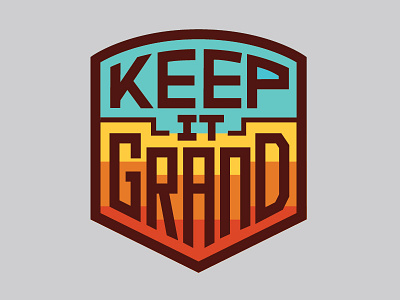 Keep It Grand Sticker badge badge design grand canyon keep nature wild logo national parks nature outdoors patch retro sticker thick lines