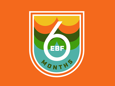 6 Months EBF! 6 months badge baby badge breastfed breastfeeding ebf logo mom mother motherhood nursing patch retro thick lines vintage