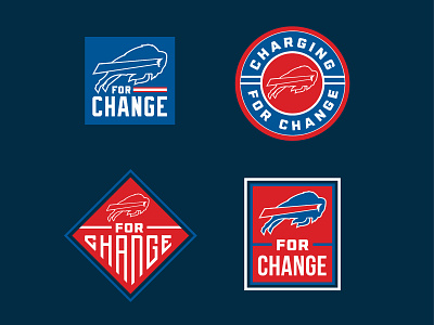 Buffalo Bills for Change Badge Design badge badge design buffalo buffalo bills design football logo logo design nfl retro sports sports design sports logo