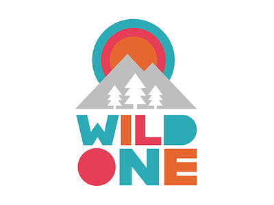 Wild One 1st Birthday Design 1stbirthday 1yearold apparel badge birthday birthdayparty logo mountains retro thick lines wildone