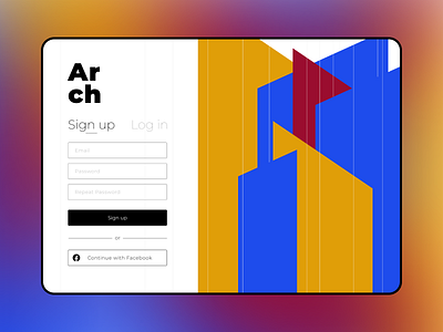 Sign up page for Architectures community website #DailyUI#1