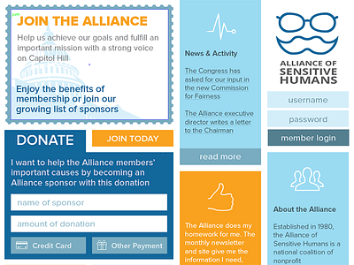 Alliance of Sensitive Humans grid ui website