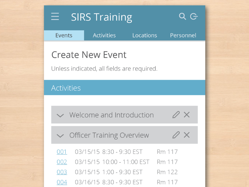 Create New Event view ui mobile flat material app