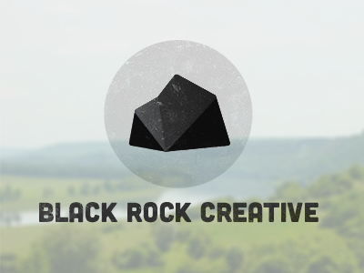 Black Rock Creative logo blur circle grunge landscape logo rock