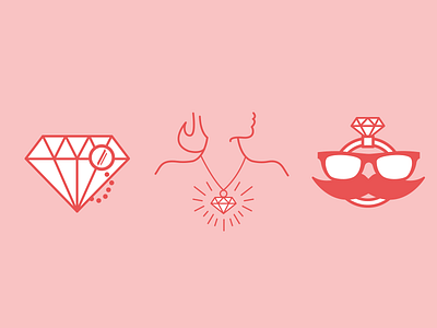 Jewelry branding diamond experiment icons jewelry logo logos mascot monocle mustache necklace ring
