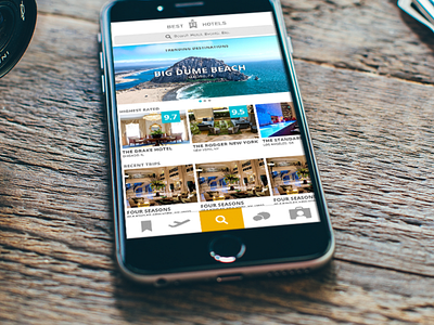 Best Hotels Mock app app design hotel hotels tab bar travel ui