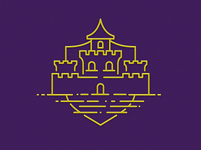 Castle on the Water castle line art line art royal royalty shield