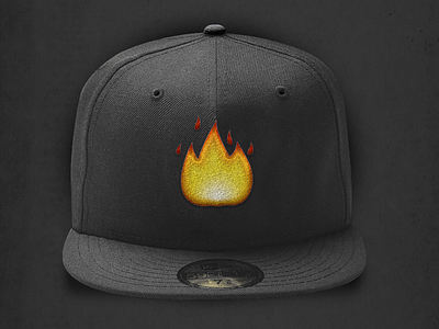 Fire Emoji 🔥 embroidery fire emoji hat wear mock up swag