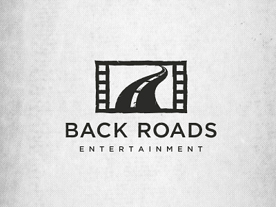 Back Roads Entertainment Logo branding film strip highway logo production company roadway