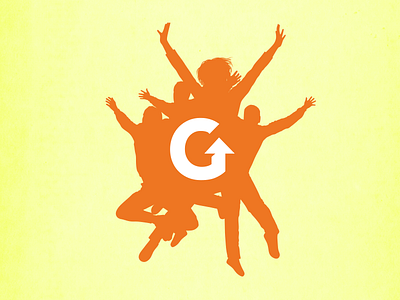 Gain Together Alternate Logo Design branding excitement g gains jump logo motion people silhouette teamwork