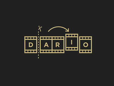 Dario the Editor branding cut edit editor film film editor film strip identity logo scissors