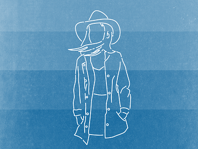 The Girl In The Coat coat fashion illustration line drawing outline