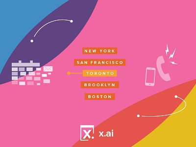 x.ai BETA Year 2015 Infographic ai email iconography icons infographic invisible software personal assistant x.ai