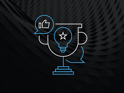 Winners chat icon like likes line art reward trophy victory win