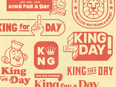 King For A Day (Birthday Fun) crown king logo logotype retro