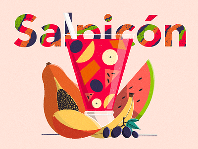 Salpicón colombia colors design fruit illustration juice nature procreate smothie textures