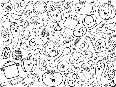 ChiliBowl Doodles design illustration