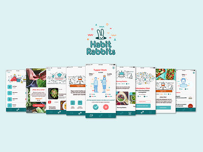 Habit Rabbits gamification habits app healthy eating illustration logo mobile app design ui design ux design