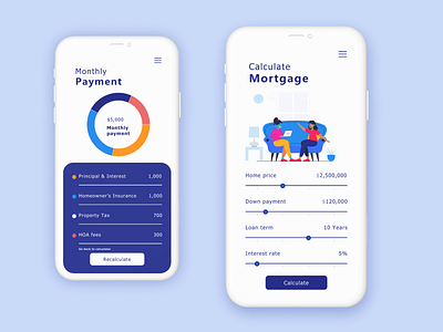 Mortgage calculator for mobile. design mobiledesign ui ux uidesign userinterface