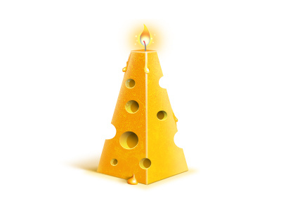 Candle candle cheese icon illustration yellow