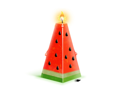 Candle candles fire icon red watermelon