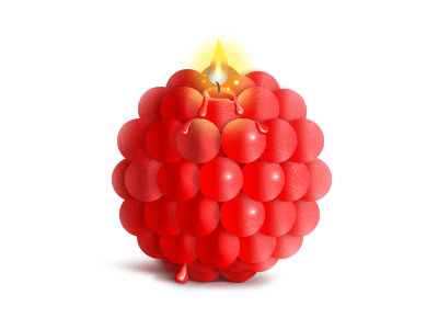 Candle candle fire icon raspberries