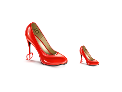 Red heels bdsm devil heels icon illustraton prada red shoes