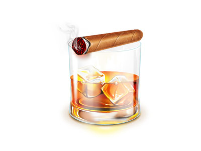 whiskey alcohol cigar drink icon whiskey