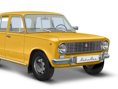 Lada-2101 2101 car icon illustration lada retro yellow