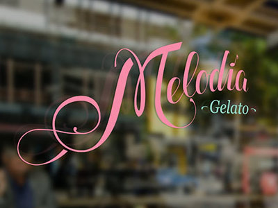 Melodia Gelato calligraphy design graphic ice cream logo melodia sweet