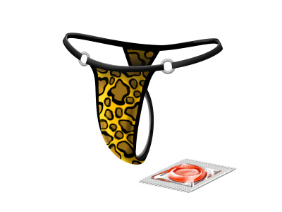Thong condom gift icon illustration leopard love sexy thong