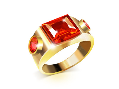 Ring gift gold icon illustration luxury ring ruby