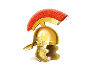 Roman helmet armor gold helmet icon illustration king luxury roman