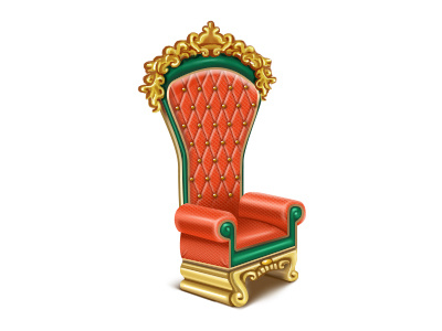 Throne gold icon illustration king luxury rich throne