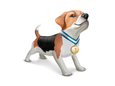 Champion champion dog gift icon illustration medal puppy