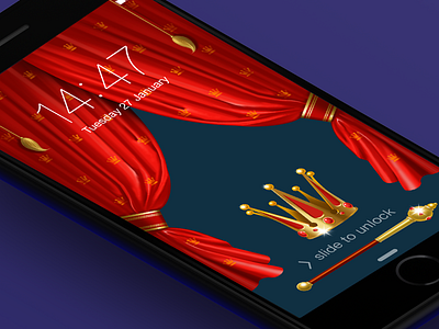 Royal UI blinds crown illustration iphone king luxury red rich shine ui wallpapers