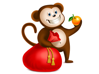 Monkey 2016 gift icon illustration monkey orange