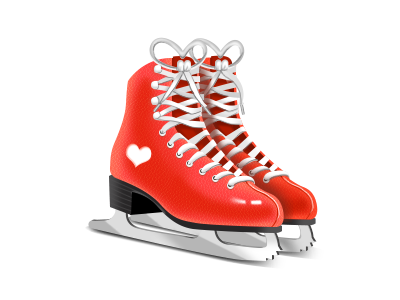 Ice Skates cold ice skates icon illustration red winter