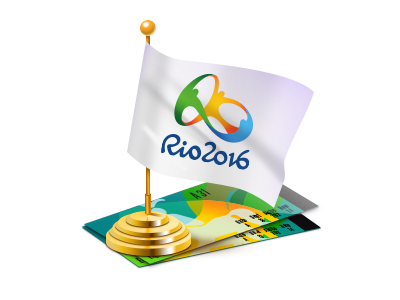 Rio 2016 flag and tickets 2016 flag icon illustration olympic game rio sport ticket