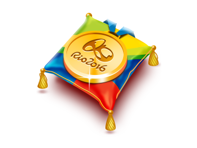 Rio 2016 souvenir pillow 2016 game gold icon illustration medal olympic game pillow reward rio sport win