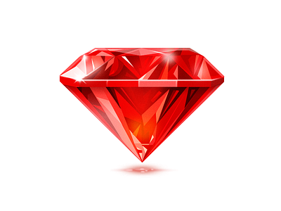 Ruby icon game gem icon illustration light luxury red rich ruby treasure