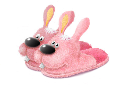 Slippers icon pink rabbit slippers