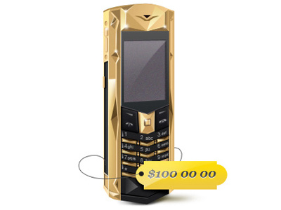 Phone 100 00 00 gold icon phone rich vertu