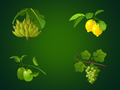 Food 2 banana food grapes grenadilla icon lemon vector