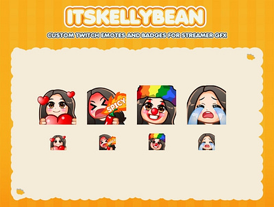 Custom emotes for twitch, youtube, discord and facebook chibi twitch emotes custom emotes custom emotes twitch cute emotes discord emotes facebook emotes girls emoji girls emotes kawaiiart youtube emotes