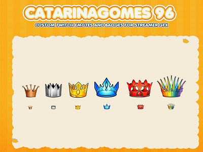 Crown Twitch Sub Badges, Bit Badges